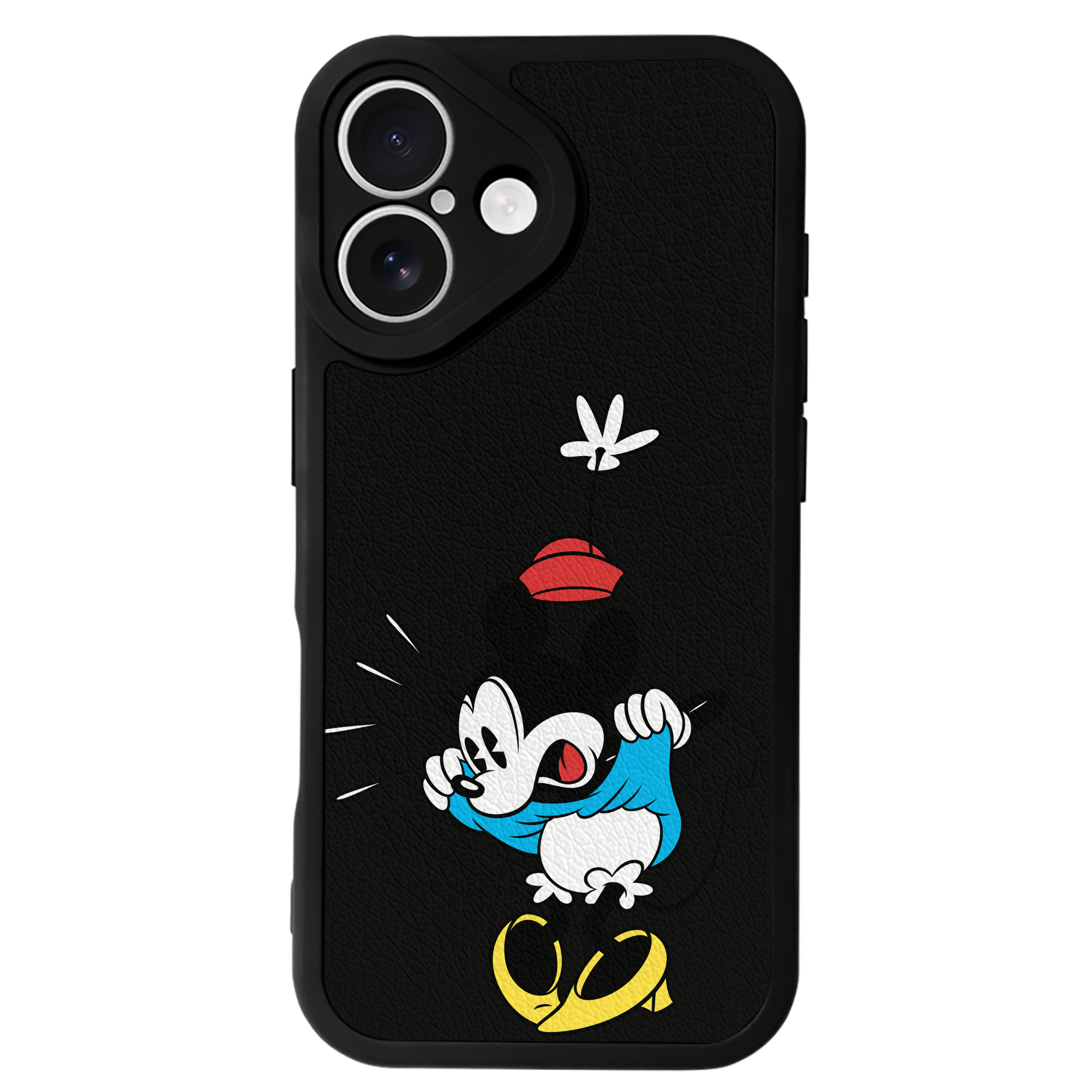 （画像用） ミッキーマウス Mickey Mouse 【iPhone 16シリーズ対応】シリコンスマホケース（レザー調） 材質：シリコン